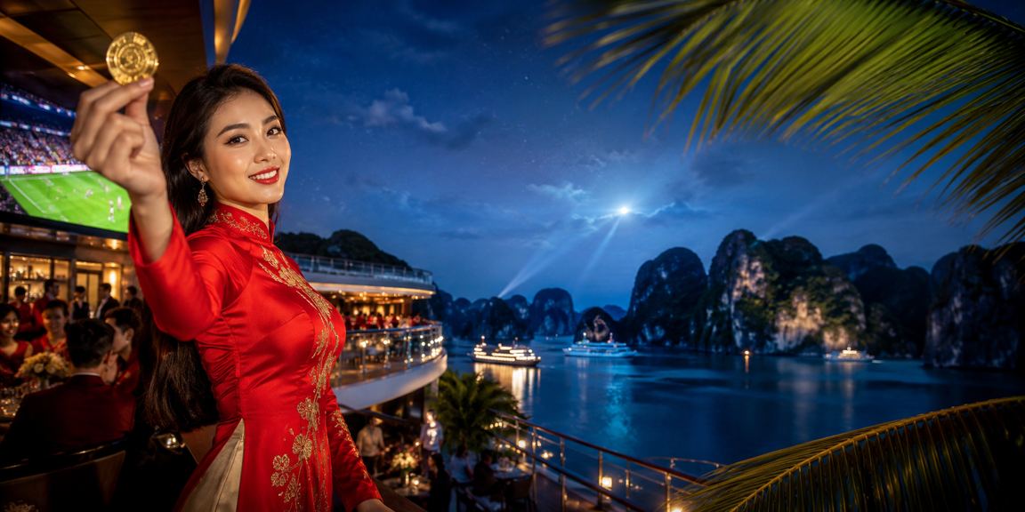 Người chơi theo dõi kèo cá cược tại vịnh Hạ Long trên điện thoại di động
